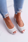 Women's Flat Heel Sandals Sergio Leone SK809 Silver Skaldo