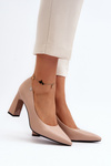 Court Shoes with Block Heels in Beige Giseleni