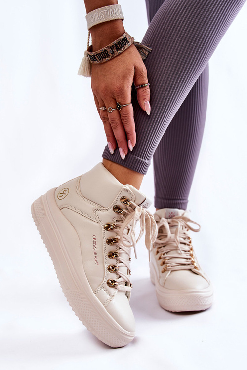 Women's High Sneakers Cross Jeans KK2R4027C Beige
