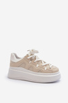 Women's sneakers with chunky lacing beige Vinali