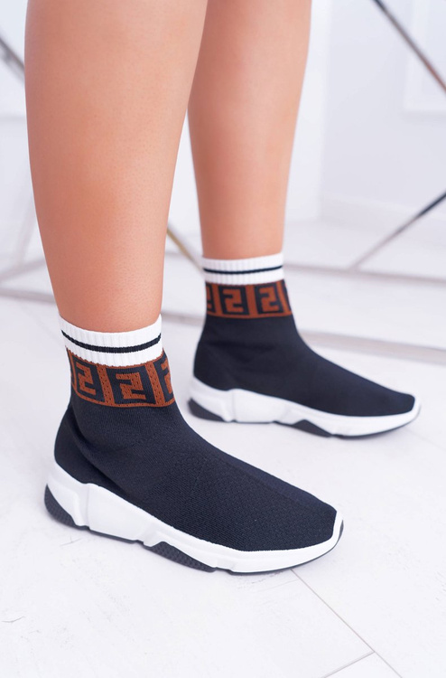 Women's Sports Shoes High Sock Black Press