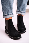 Women's Chelsea Boots With Studs Suede Black Meagan