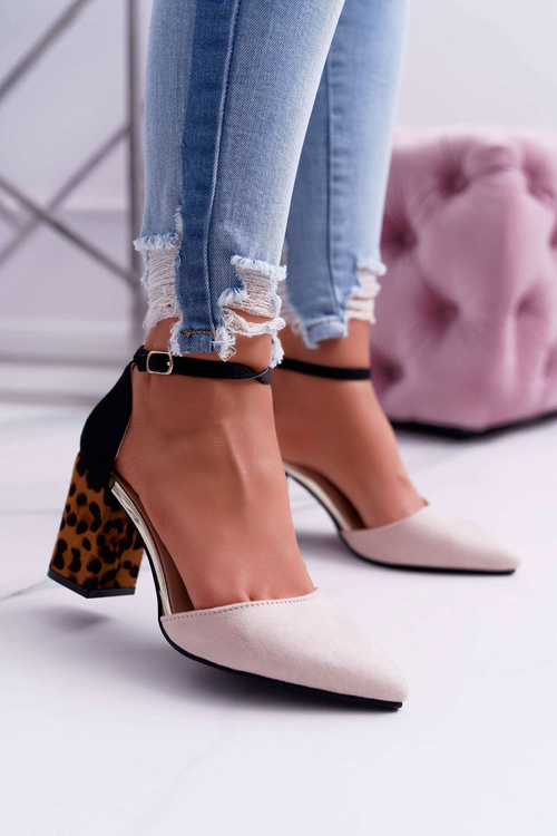 Women's Leopard Stiletto pumps Beige Ferri