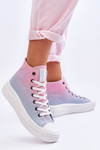 High Platform Sneakers Big Star LL274A191 Pink and Blue