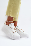 Women's platform sneakers with white embellishments Herbisa