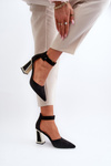 Black Suede Pumps with Block Heel Lodho