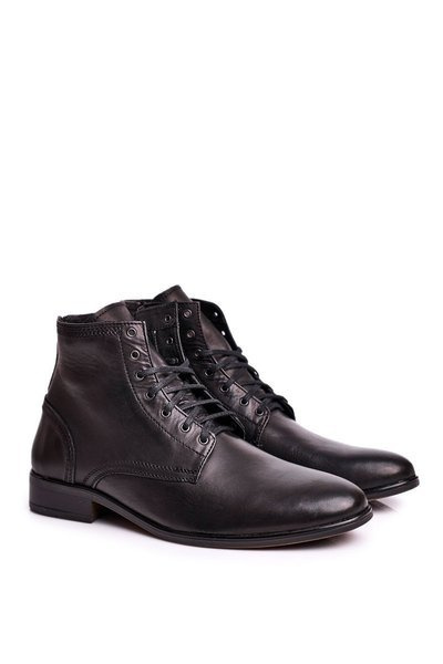 Men's boots leather black Bruno