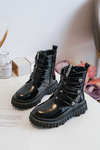 Girls' Lacquered Lined Boots Black Rilina