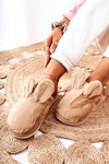 Fur Slippers With Ears Beige Thorpe 