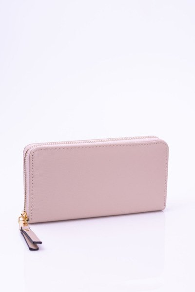 Large Women's Striped Beige Wallet Gold Hardware