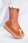 Women’s Espadrilles On Platform Linen Camel Denver