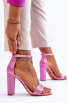Women's High Heel Sandals With Zircons Pink Idealistic