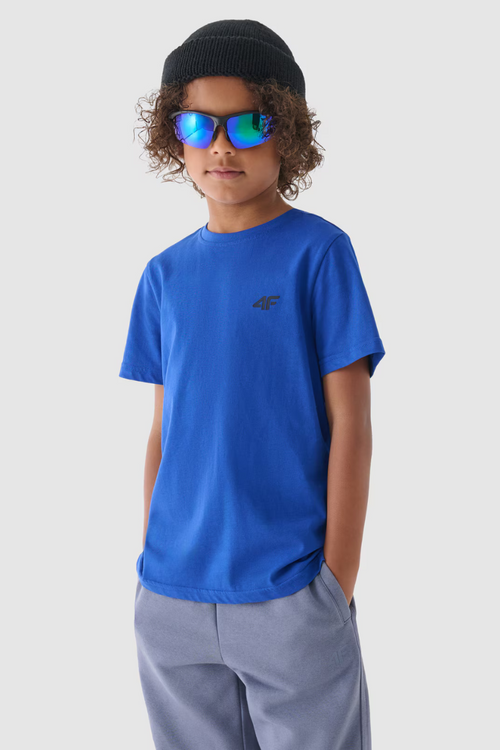 Boys Smooth Cotton T-shirt Blue 4F 4FJWMM00TTSHM1626-36S