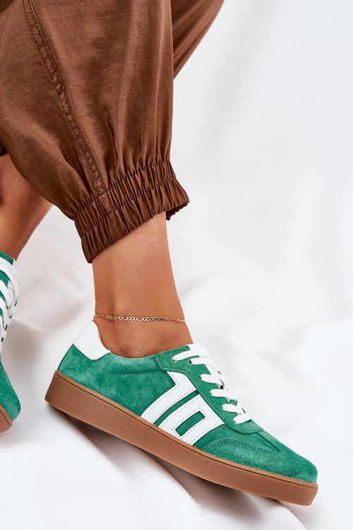 Sneakers Sports Shoes Suede Green Vinceza 79517