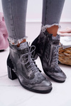 Women's Leather Boots Maciejka Grey 03190