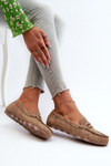 Women's Beige Faux Leather Loafers Celoria
