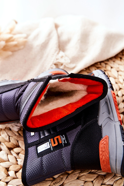 Dziecięce Ocieplane Wysokie Śniegowce Czarne Leoth