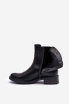 Women's Low Leather Boots Ankle Boots Black Tyber