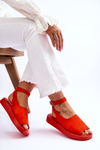 Comfortable Women's Sandals On The Platform Dark orange Rubie