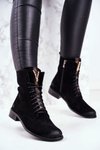 Women’s Nubuck Leather Boots Black Nicole 2593