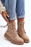 Women's Zip-Up Ankle Boots Light Beige Ninsuni