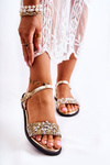 Classic Women's Sandals With Ornaments Gold Florella