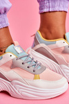 Sportowe Damskie Buty Kolorowe Różowe Pinner