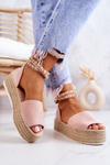 Espadrilles Sandals On The Platform Pink Jeannie