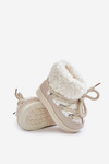 Children's Warm Lace-up Snow Boots Asija Beige 