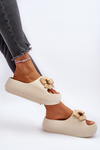 Women's Beige Foam Flip-flops with Bow Salessa