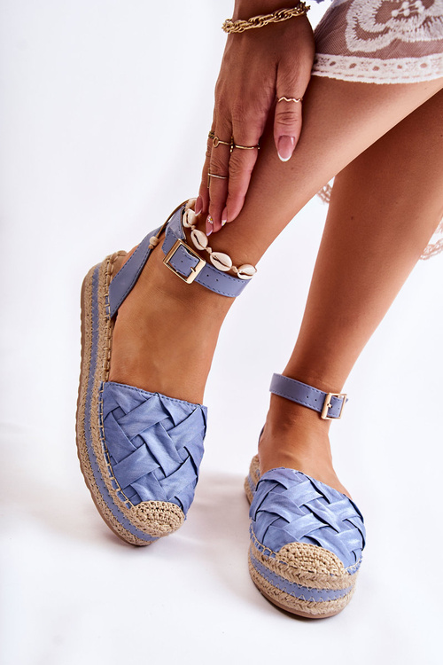 Espadryle Sandały Damskie Platforma Niebieskie Susane