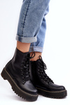 Women's Lace-up Trapper Boots Black Maddis