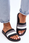 Women's Striped Slippers Black Vision