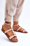 Women's Sandals With A Decorative Belt Beige Rochelle