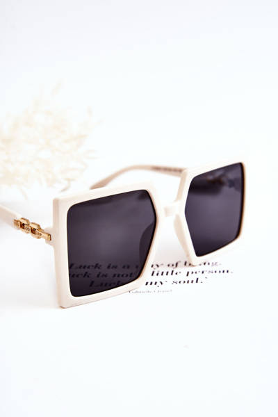 Okulary Przeciwsłoneczne Duże Kwadratowe Białe V130043