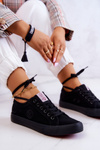 Tenisówki Damskie Materiałowe Czarne Cross Jeans JJ2R4049C