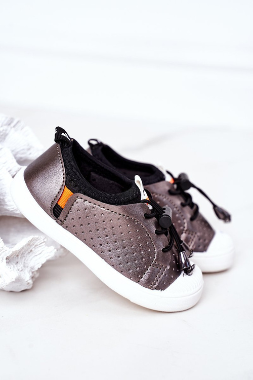 Children's Slip-On Sneakers Silver Playground