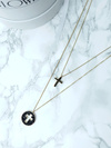 Women's Necklace In Gold Color Double with Cross Vern