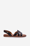 Flat Women's Sandals Made of Eco Leather Vinceza 17347 Black