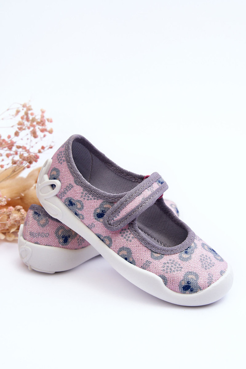 Child Ballet Slippers Teddy Bears Befado 114X513 Pink-Gray
