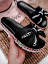 Women's Flip-Flops With Bowtie Black Tarela