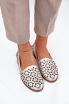 Leather Perforated Women's Moccasins S.Barski LR51-646 Gold