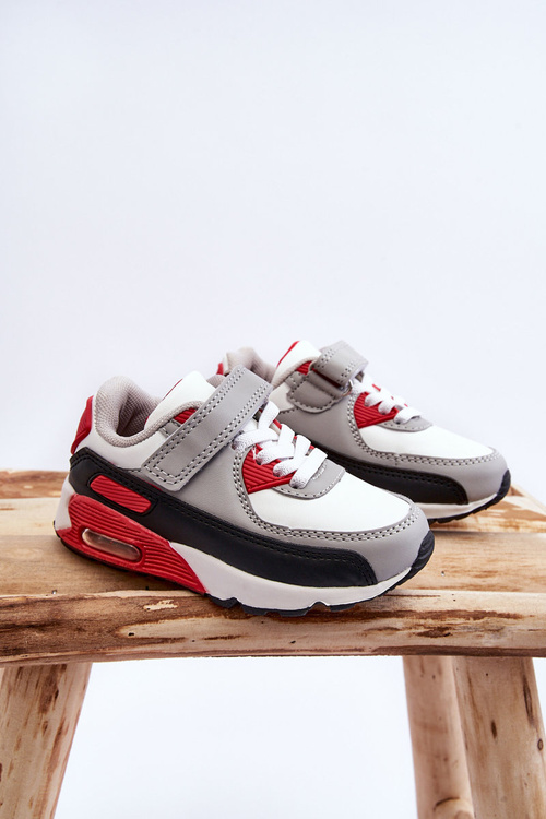 Children's Leather Platform Sports Shoes White-red Lori