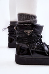 Women's Fashionable Lace-up Snow Boots Black Carrios