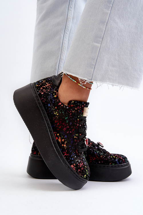 Leather Platform Sneakers by Maciejka 6191S-01 Black