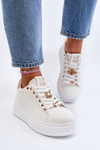 Women's platform sneakers with white embellishments Herbisa