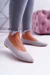 Lu Boo Women's Ballerinas Openwork Gray Dessert