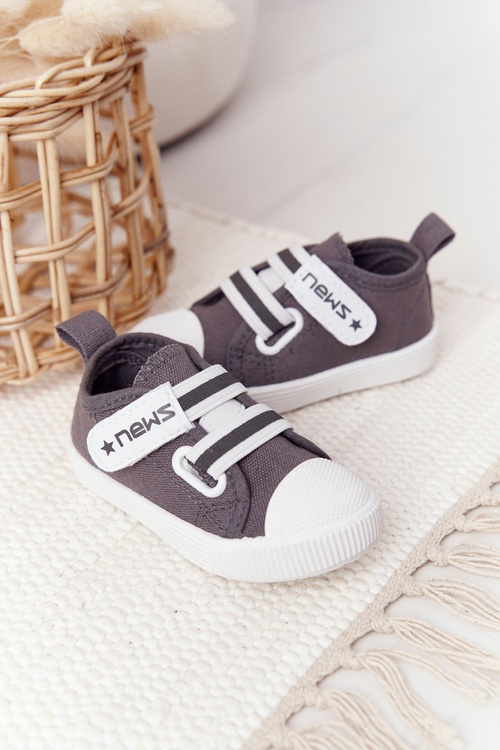 Children's Sneakers With Velcro Grey News