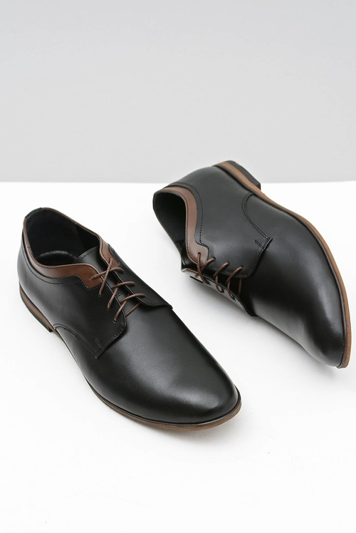 Men's Black Leather Gianni Half Shoes