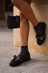 Women's Moccasins With Bow S.Barski HY42-331 Black